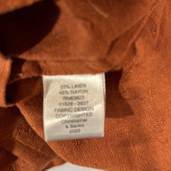 NEW Christopher & Banks Brown Linen Blend Thin Jacket - Picture 6 of 7